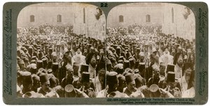 Processione pasquale del Patriarca greco, entrando nella Chiesa del Santo Sepolcro, Gerusalemme, 1903