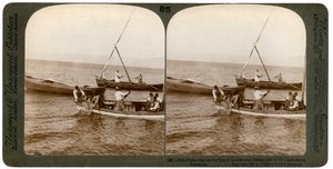 Pescatori sul Mare di Galilea, Palestina, 1900 da Underwood and Underwood
