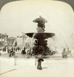 Fontana, Place de la Concorde, Parigi, Francia da Underwood and Underwood