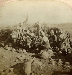 Segnalatori dei Gordon Highland su Signal Hill, Euslin, Sudafrica, Guerra Boera, 1899-1902