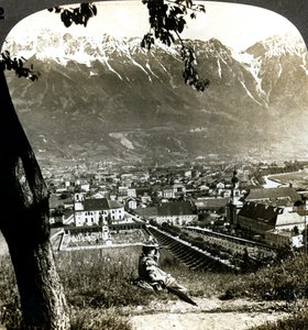 Innsbruck e le Alpi Bavaresi, Tirolo, Austria da Underwood and Underwood