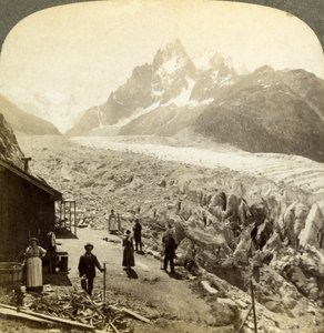 Mer de Glace dal Chapeau, vicino a Chamonix, Francia da Underwood and Underwood