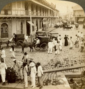 Strada Rosario e Chiesa di Binondo, Manila, Filippine da Underwood and Underwood