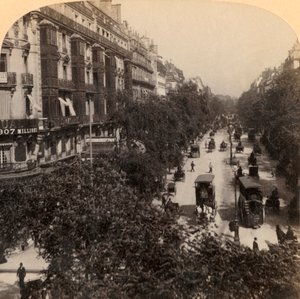 Il Grand Boulevard, Parigi, Francia, 1894 da Underwood and Underwood