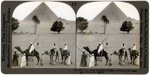 La Grande Piramide di Giza, Egitto, 1905 da Underwood and Underwood