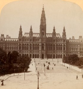 Il grande Rathaus, Vienna, Austria Torre alta 320 piedi