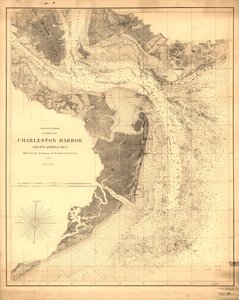 Il porto di Charleston e i suoi approcci con le posizioni delle batterie ribelli. LOC 99448822