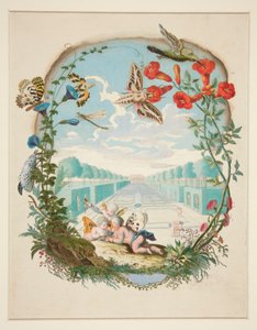Scena fatata con colibrì e fate da Unknown