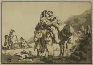 Famiglia di viaggiatori a riposo