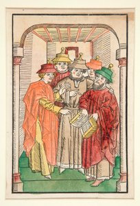 Cinque studiosi ebrei, illustrazione da Der Seelen-Wurzgarten