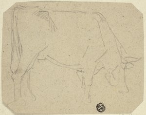 Mucca al pascolo (rivolta a destra) (recto); Quarti posteriori di un cavallo (verso) da Unknown