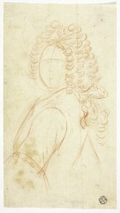 Schizzo a mezzo busto di gentiluomo con parrucca da Unknown