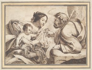 Sacra Famiglia con un uccello