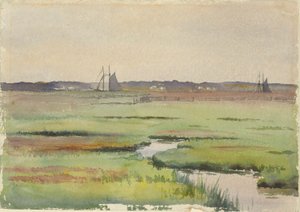 Paesaggio di Palude con Barche