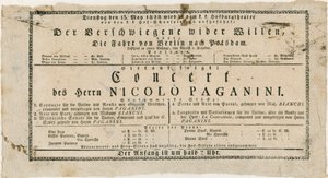 Manifesto di Niccolò Paganini da Unknown