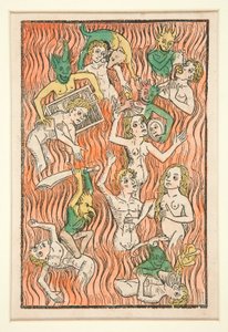 Purgatorio, illustrazione da Der Seelen-Wurzgarten da Unknown