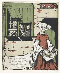 Pubblicità per la tipografia De Vos & Van der Groen ad Anversa da Unknown