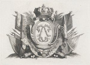 Stemma Reale con Corona e Bandiere Intrecciate