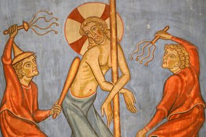 Chiesa protestante di Saint-Pierre-le-Jeune, Passione di Cristo, La flagellazione di Cristo, Affresco, Strasburgo, Francia da Unknown