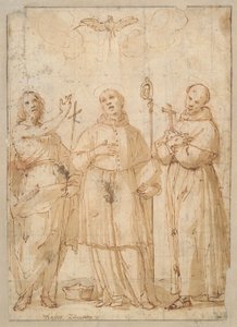 San Giovanni, San Carlo Borromeo e San Francesco sotto la Colomba dello Spirito Santo da Unknown