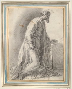 Figura santa inginocchiata da Unknown