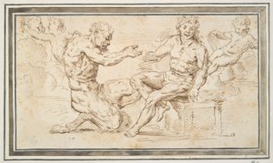 Satiro e Giovane Seduto con Putti