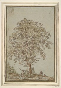Alberi e tre cacciatori da Unknown