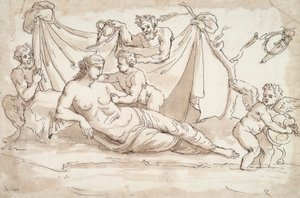Venere e Amoretti e due satiri
