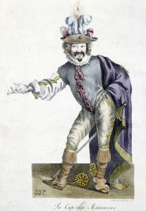 Personaggio teatrale del XVI secolo: Capitan Matamore, Arts Deco da Unknown artist