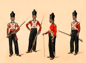 40° Fanteria Nativa di Madras, circa 1835 da Unknown