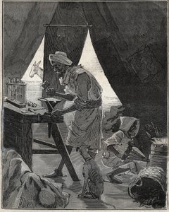 Un gioielliere cabile in Algeria nel XIX secolo. Incisione del 1885 in 