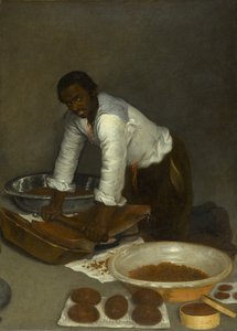 Un uomo che gratta il cioccolato, circa 1680-1780 da Unknown artist