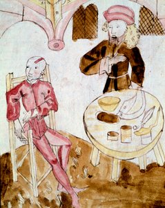Un medico visita un paziente (miniatura) da Unknown artist