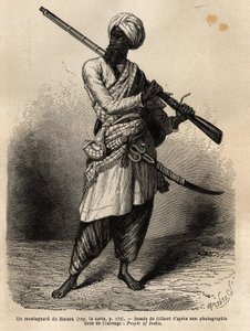 Un montanaro di Hazara (Punjab, India). Incisione per illustrare il viaggio nel Punjab e Kashmir, racconto di Guillaume Lejean, nel 1866, pubblicato in "Le tour du monde, nouveau journal des voyages", sotto la direzione di Edouard Charton da Unknown artist
