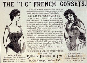 Pubblicità per corsetti francesi. 1888 da Unknown artist