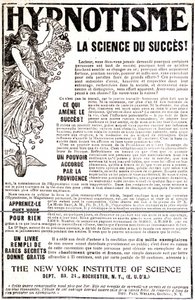 Pubblicità per un libro di ipnosi - in "Le Petit Journal" da Unknown artist