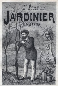 Pubblicità per il libro: "La scuola del giardiniere dilettante" di F. de la Brugere da Unknown artist