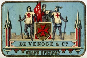 Etichetta pubblicitaria di "Venoge - Grand Epernay" (cavalieri di Malta), XIX secolo da Unknown artist