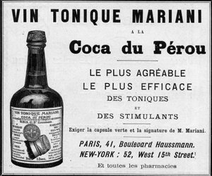 Pubblicità del 1889 per il "Vino tonico Mariani alla coca del Perù" (Cocaina) da Unknown artist