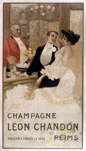 Poster pubblicitario per lo champagne Léon Chandon, fine XIX secolo da Unknown artist