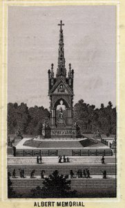Albert Memorial, Londra, Inghilterra. Cromolitografia della fine del XIX secolo da Unknown artist