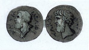 Alceo (ca. 630 - ca. 580 a.C.). Poeta greco. Incisione dei primi del XIX secolo da Unknown artist