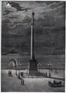 Colonna di Alessandro a San Pietroburgo, Russia - incisione del 1870 da Unknown artist