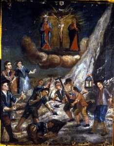 Una valanga in montagna da Unknown artist