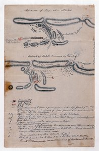 Mappa annotata della battaglia di Boomplaats, 29 agosto 1848 da Unknown artist