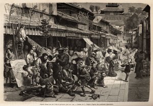 Aspetto di una strada a Edo (Tokyo) il primo giorno dell
