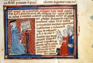 Corso di aritmetica - Miniatura del Medioevo (rif.418) da Unknown artist