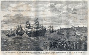 Arrivo di Federico V del Palatinato (1596-1632) nel porto di Gravesend per sposare la principessa Elisabetta d