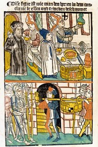 Arrivo del cibo affinché i membri del Concilio di Costanza (1417) durante il quale fu eletto Papa Martino V potessero mangiare. 
