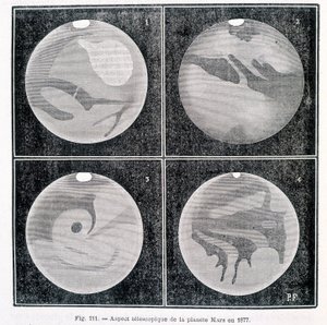 Aspetti telescopici del pianeta Marte nel 1877 - in "Astronomia Popolare" di Camille Flammarion, ed. Marpon & Flammarion da Unknown artist